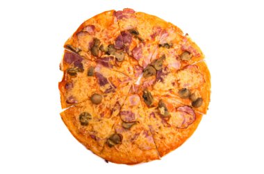 Pizza yemek izole 