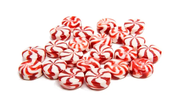 红色和白色的球糖果 — 图库照片