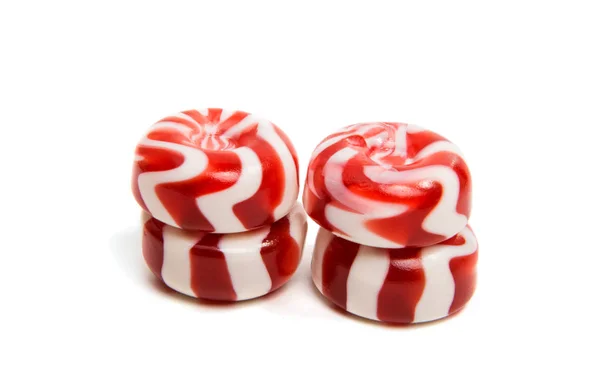Czerwone i białe kule cukierki — Zdjęcie stockowe