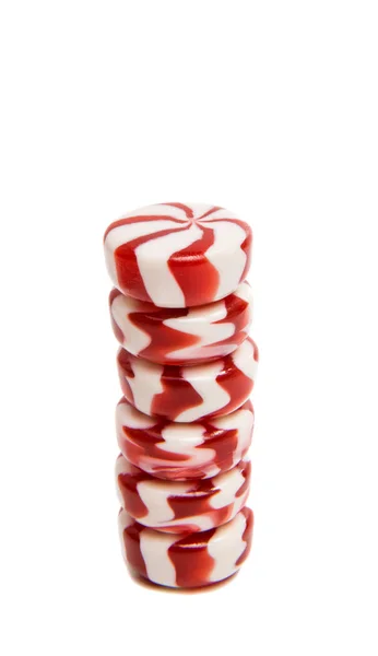 Czerwone i białe kule cukierki — Zdjęcie stockowe