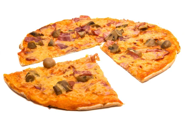 Pranzo pizza isolato — Foto Stock