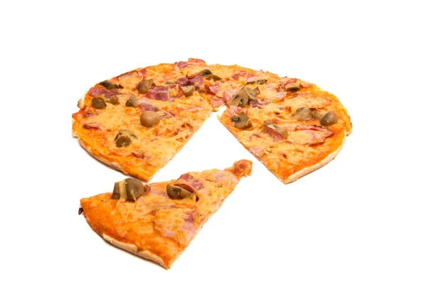 Pizza-Mittagessen isoliert — Stockfoto