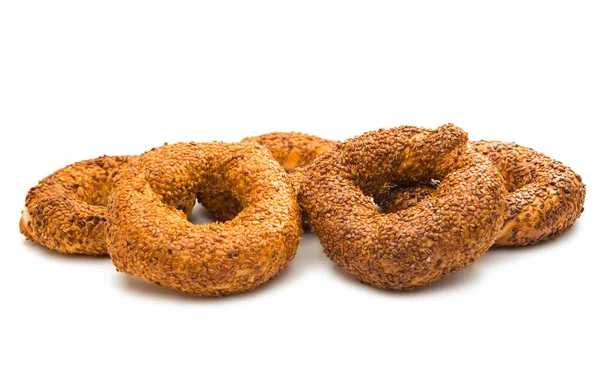 Bagels cozidos no forno isolados — Fotografia de Stock