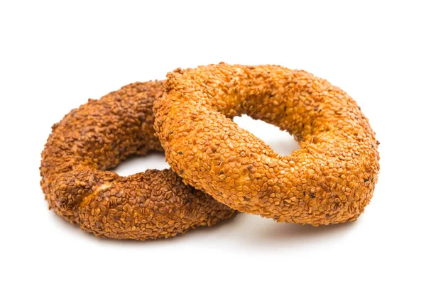 Bagels cozidos no forno isolados — Fotografia de Stock