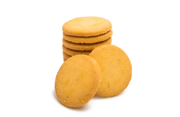 Kulaté sušenky, izolované — Stock fotografie