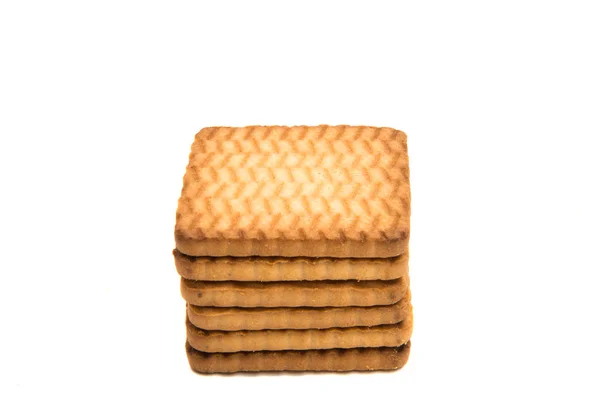 Quadratischer Keks isoliert — Stockfoto