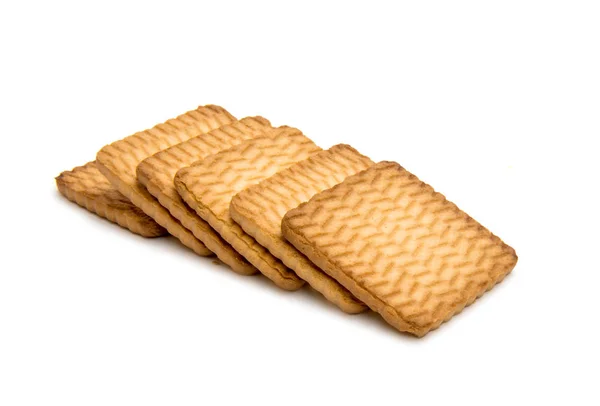 Kwadrat na białym tle Biscuit — Zdjęcie stockowe