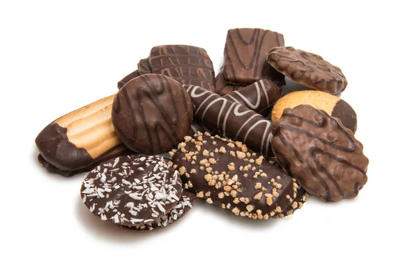 Galletas en chocolate aislado — Foto de Stock