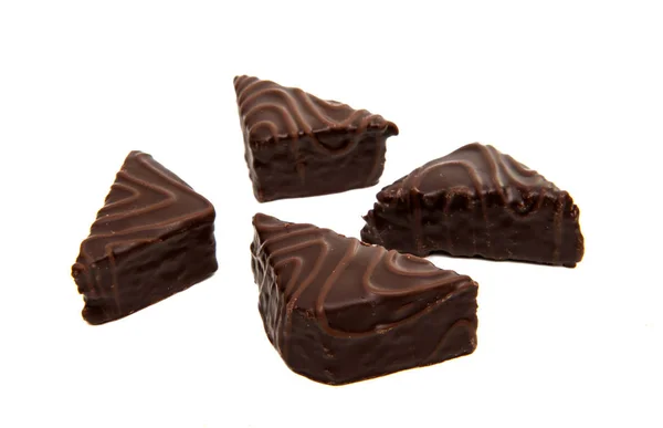 分離されたチョコレート艶出しのビスケット — ストック写真