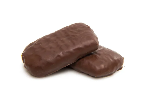 Μπισκότα με γλάσο σοκολάτας, απομονωμένο — Φωτογραφία Αρχείου