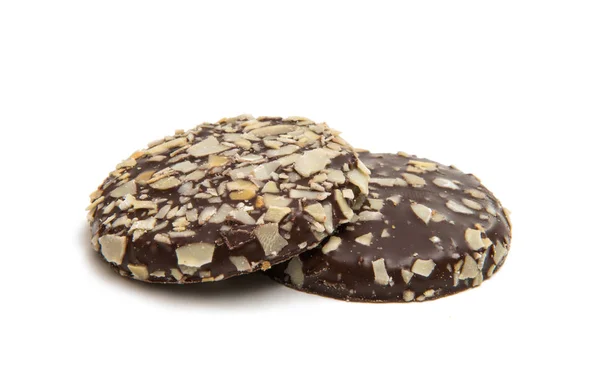 Soubory cookie v čokoládě, samostatný — Stock fotografie