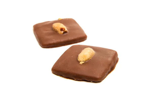 Німецький файли cookie в шоколаді, ізольовані — стокове фото