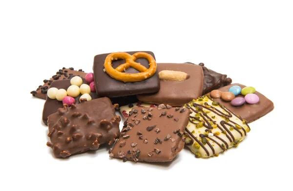 Niemiecki ciasteczka w czekoladzie na białym tle — Zdjęcie stockowe