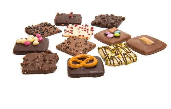 Deutsche Kekse in Schokolade isoliert — Stockfoto