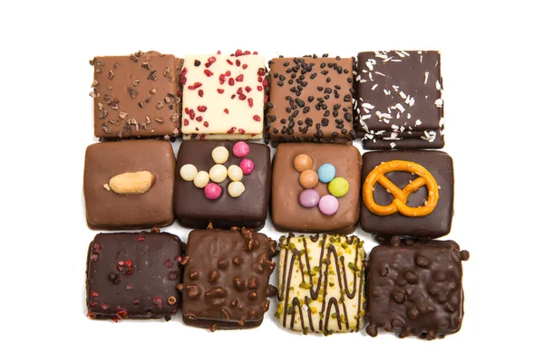 Deutsche Kekse in Schokolade isoliert — Stockfoto