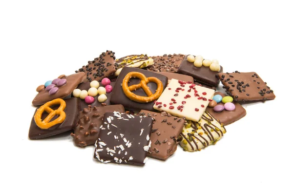 Duitse cookies in chocolade geïsoleerd — Stockfoto