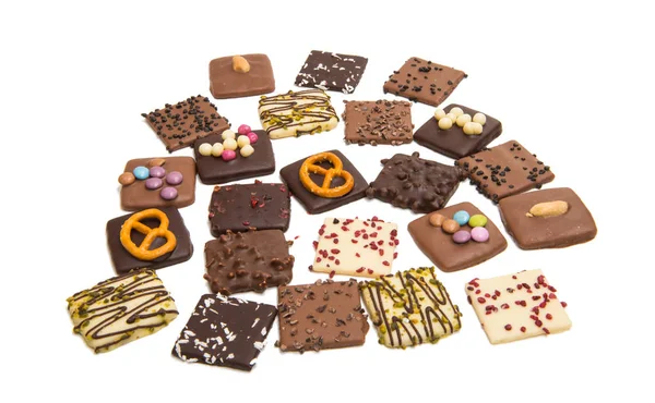 Duitse cookies in chocolade geïsoleerd — Stockfoto