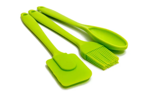 Espátula de silicona de cocina verde — Foto de Stock