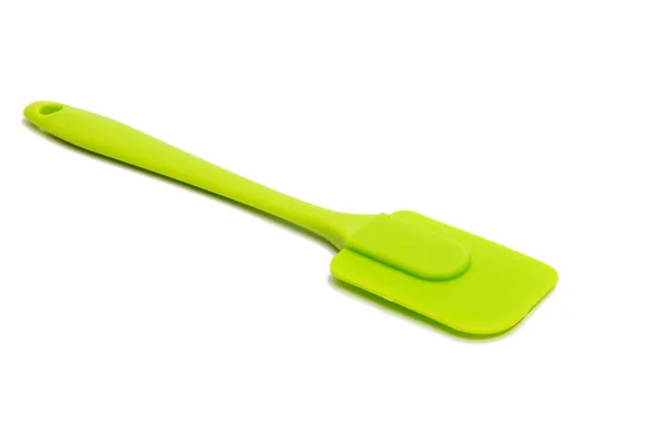 Green cooking silicone spatula — Stock Photo, Image