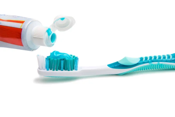 Equipo de cepillo de dientes aislado —  Fotos de Stock