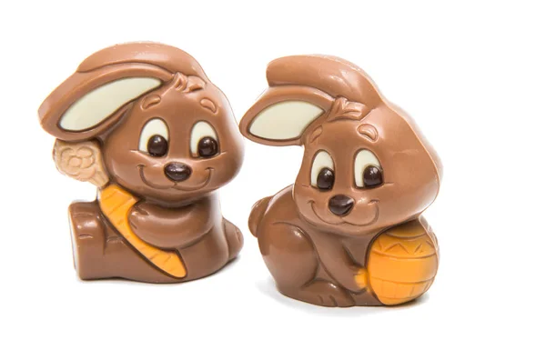 Cioccolato coniglietto pasquale isolato — Foto Stock