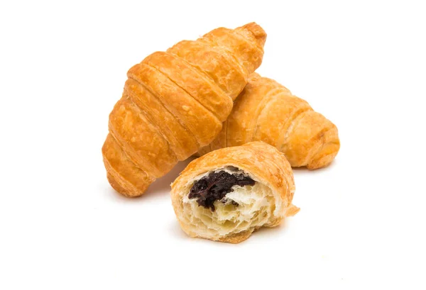 Croissant with chocolate — Stock Photo, Image