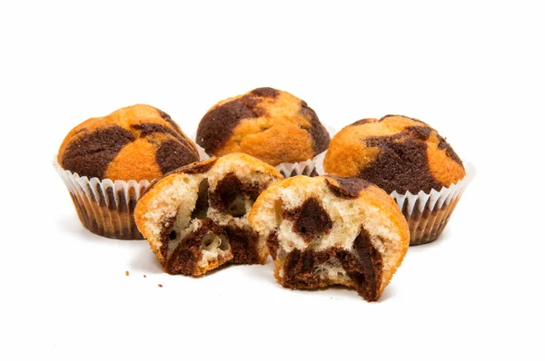 Hnědé malé muffiny — Stock fotografie