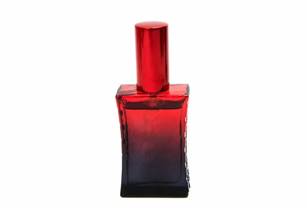 Red bottle with perfume isolated — Stock Photo, Image