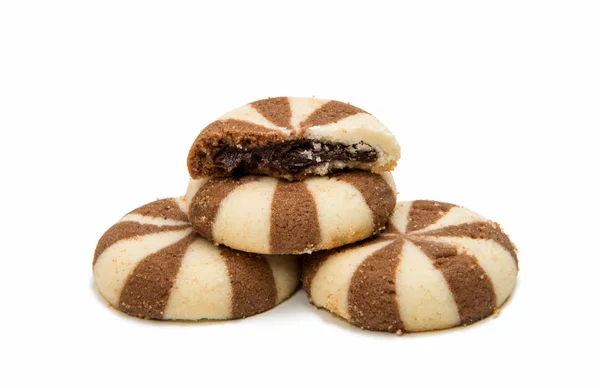 Galletas con relleno de chocolate aislado — Foto de Stock