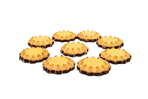 Jam tartlets biscuit isolated — Stock Photo, Image