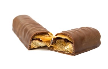 çikolata bar (nuga süt chocol enrobed karamel ile tepesinde