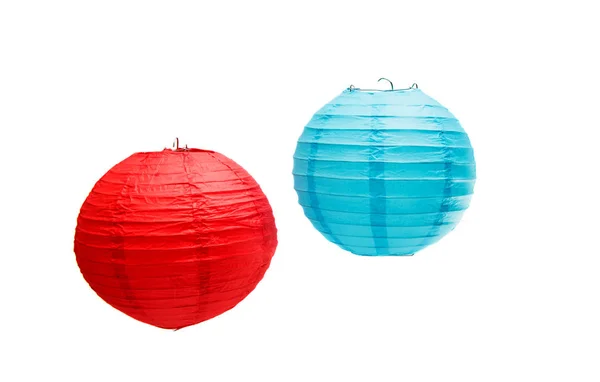 Paper chinese lanterns on white background — Stock Photo, Image