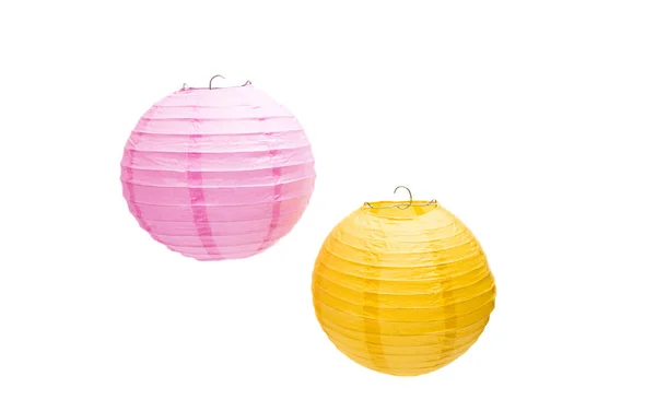 Paper chinese lanterns on white background — Stock Photo, Image