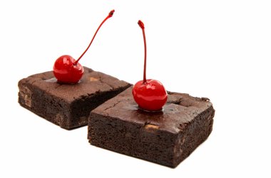 Çikolatalı Brownie izole 