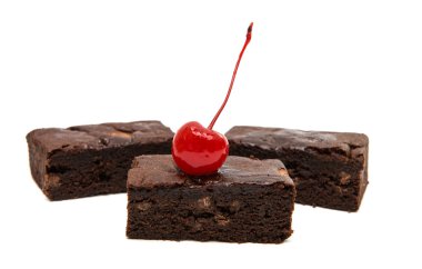 Çikolatalı Brownie izole 