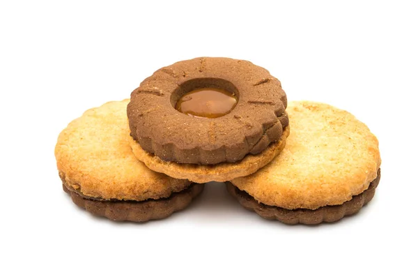 分離されたダブルのチョコレートのクッキー — ストック写真