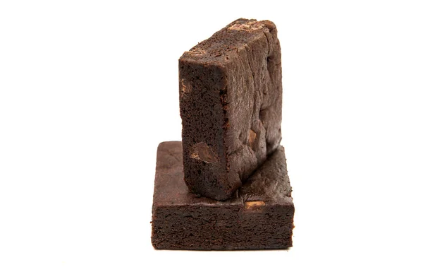 Chocolate brownie isolado — Fotografia de Stock