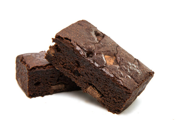 Brownie de chocolate aislado — Foto de Stock