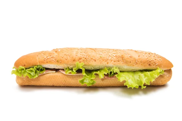 Baguette sandwich isolato — Foto Stock