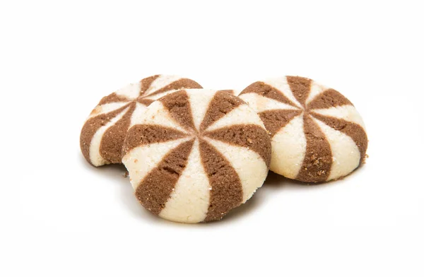 Ριγέ μπισκότα με γέμιση σοκολάτας — Φωτογραφία Αρχείου