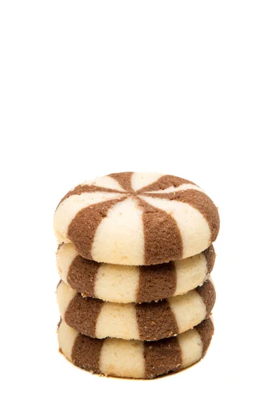 Striped cookies with chocolate filling — Stock Photo, Image