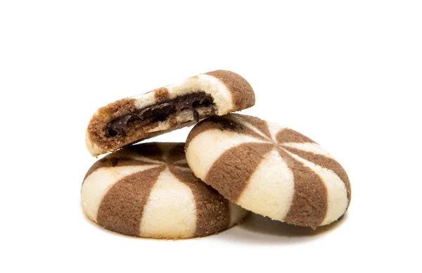 Biscuits rayés au chocolat — Photo