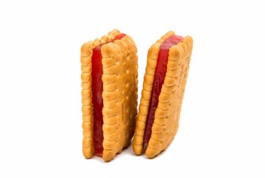 İzole jöle sandviç kurabiye 