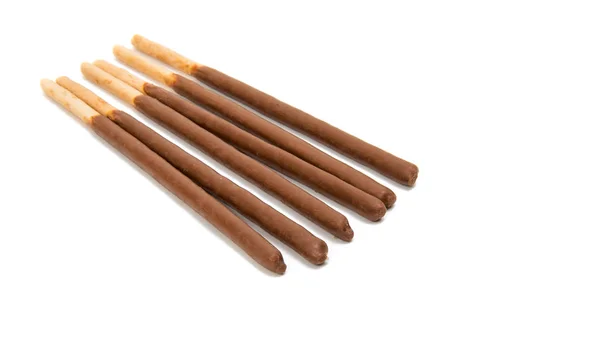 Печиво палички в шоколаді ізольовані — стокове фото