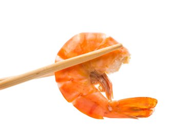 haşlanmış karides izole 