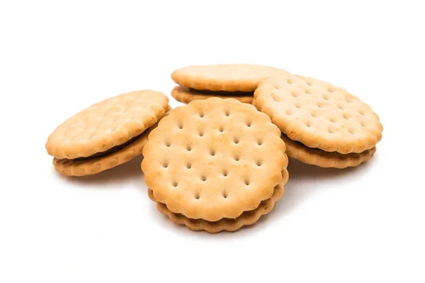 Biscuit round sandwich isolated — Stock Photo, Image