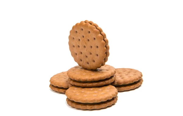 Biscuit round sandwich isolated — Stock Photo, Image