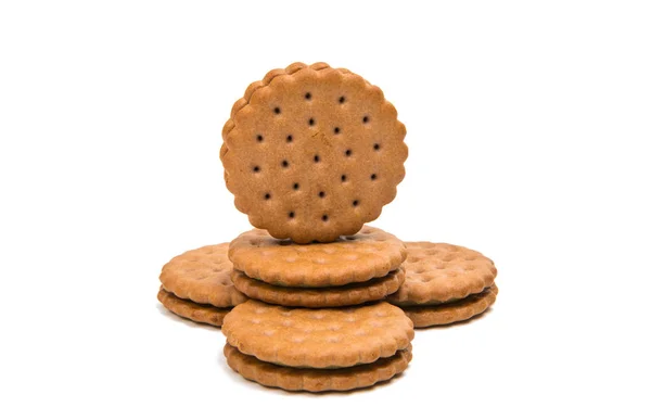 Biscuit round sandwich isolated — Stock Photo, Image