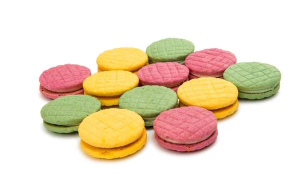 Muhtelif macaroons izole — Stok fotoğraf