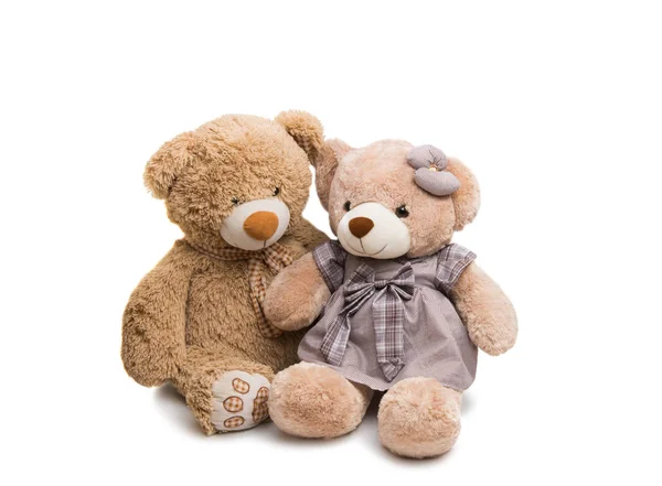 Urso de brinquedo macio isolado — Fotografia de Stock